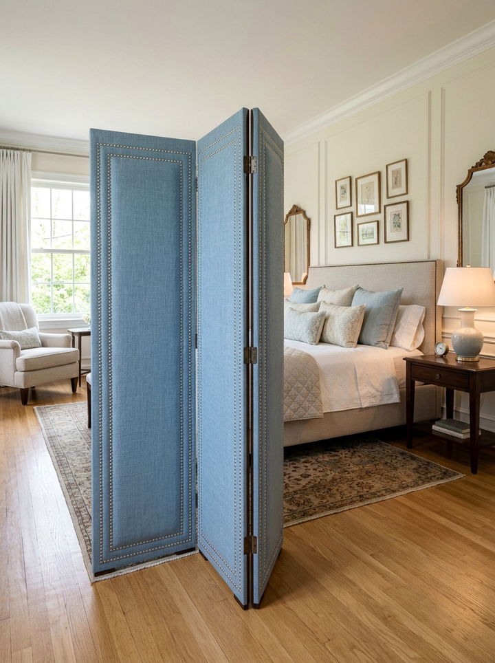 Upholstered Room Screen - 30 bedroom room dividers