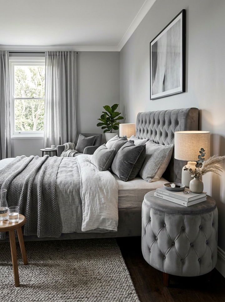 Upholstered Round Nightstand - 30 bedroom round nightstands