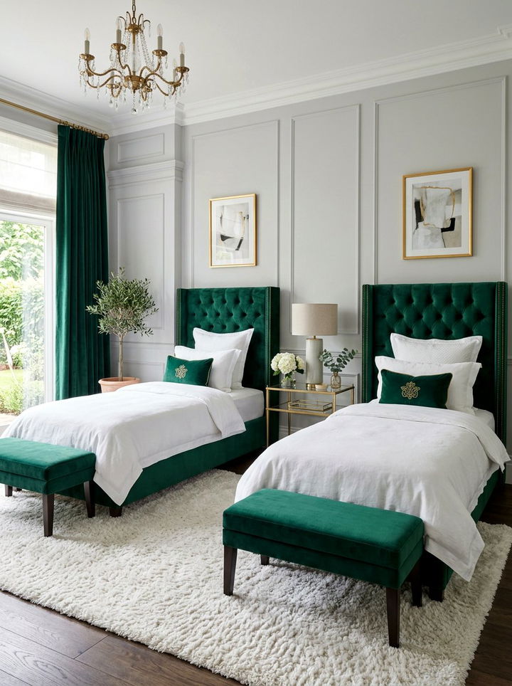 Upholstered Velvet Twin Bedroom Set - 30 twin bedroom sets