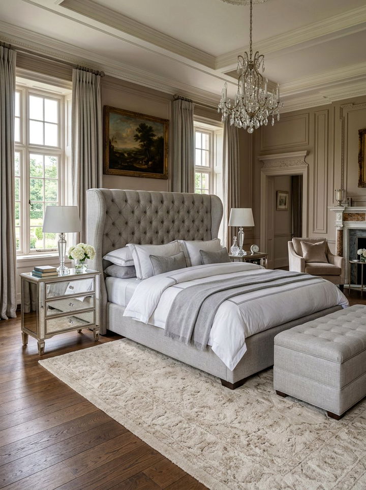 Upholstered Wingback Bed - 30 bedroom bed ideas