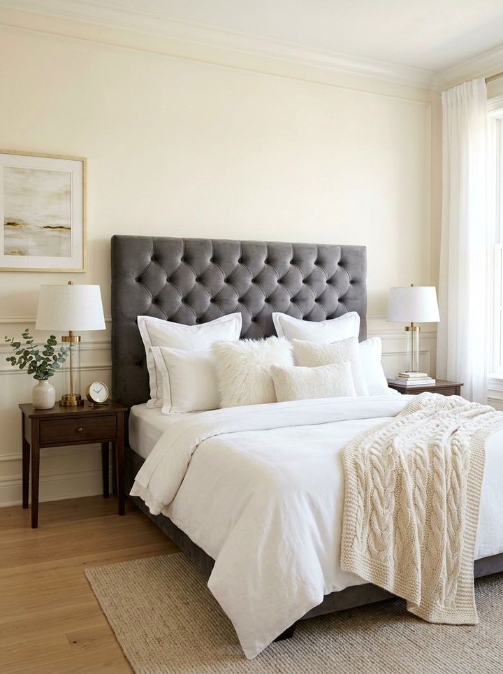 Upholstered headboard - 30 renter bedroom ideas