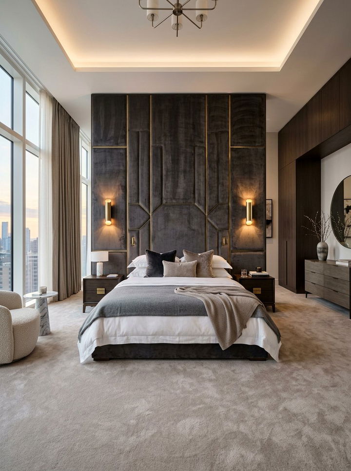 Upholstered wall master bedroom - 30 high end bedroom ideas