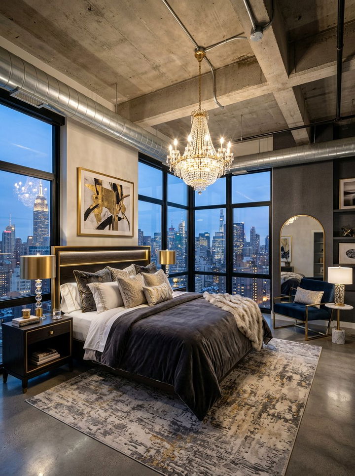 Urban Chic Bedroom - 30 exposed ductwork bedroom ideas
