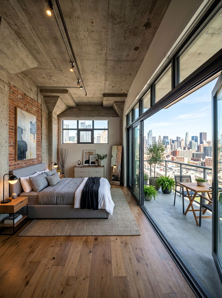 Urban Loft Bedroom With Patio - 30 bedroom with patio doors