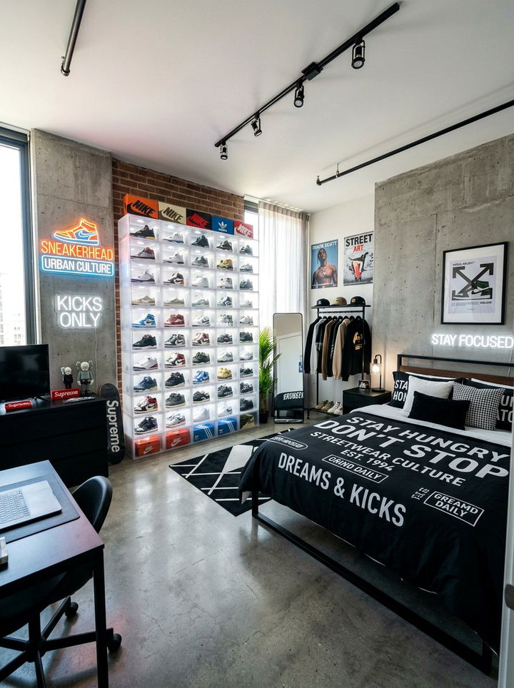Urban Streetwear Bedroom - 30 teenage boy bedroom ideas
