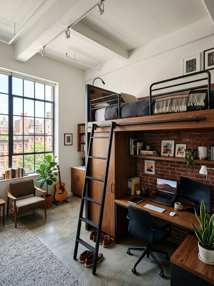 Urban Studio Bedroom - 30 loft bedroom ideas