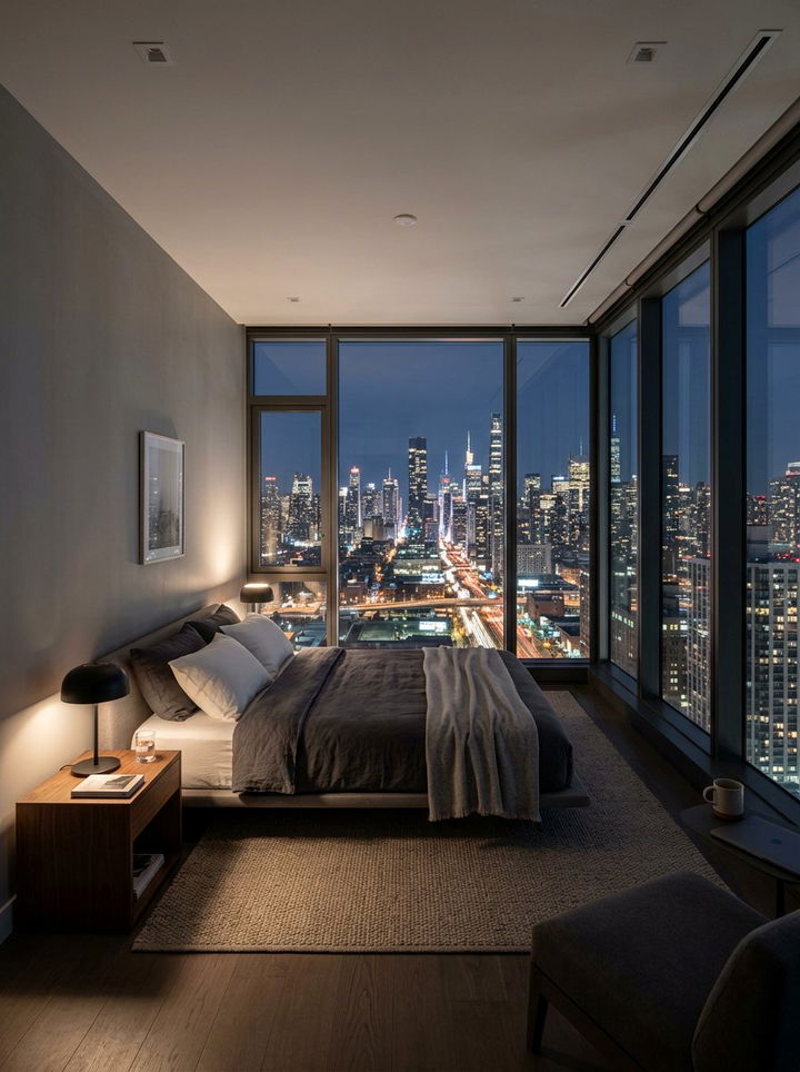 Urban View Bedroom - 30 converted warehouse bedroom ideas