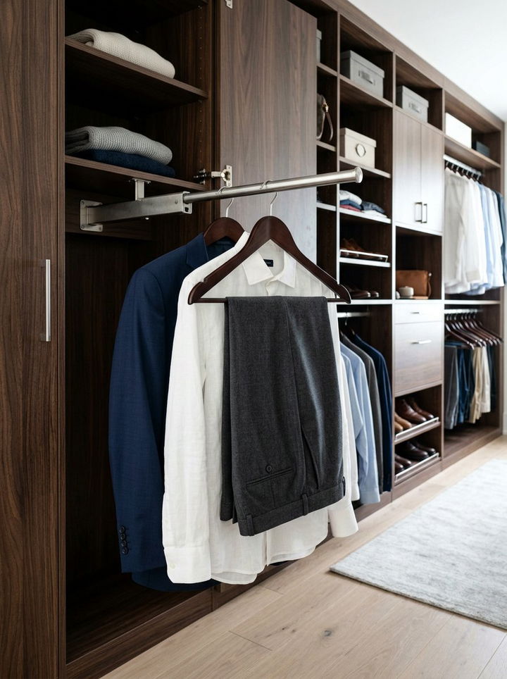 Valet Rod Extension Hook - 30 bedroom closet organization