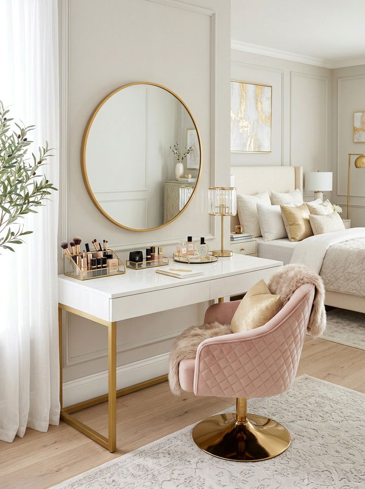 Vanity Desk Combination - 30 bedroom desk ideas