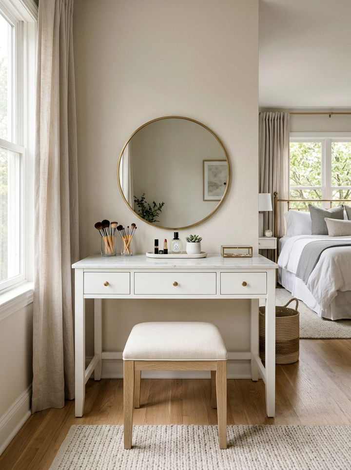 Vanity Desk With Drawers - 30 bedroom storage solutions