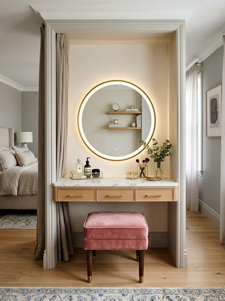 Vanity Station Alcove - 30 bedroom alcove ideas