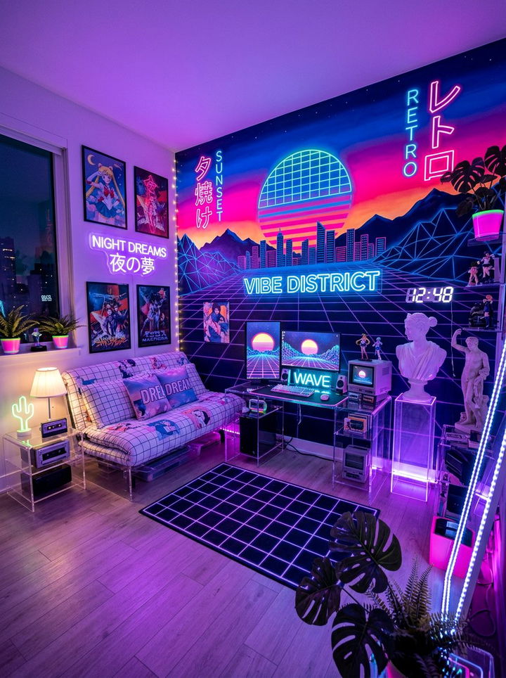 Vaporwave Anime Bedroom - 30 anime bedroom ideas
