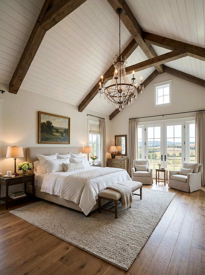 Vaulted Ceiling Feature - 30 country house bedroom ideas