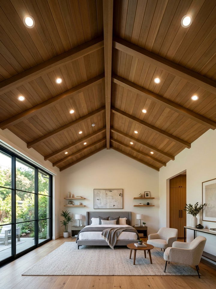 Vaulted Ceiling Recessed Lighting - 30 bedroom vaulted ceiling ideas