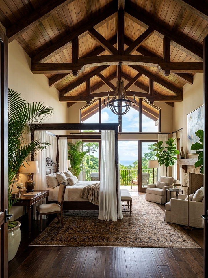 Vaulted Wood Ceiling - 30 Caribbean bedroom ideas