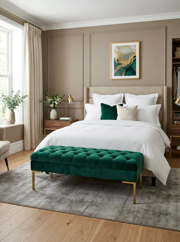 Velvet Bedroom Bench - 30 bedroom upholstered benches