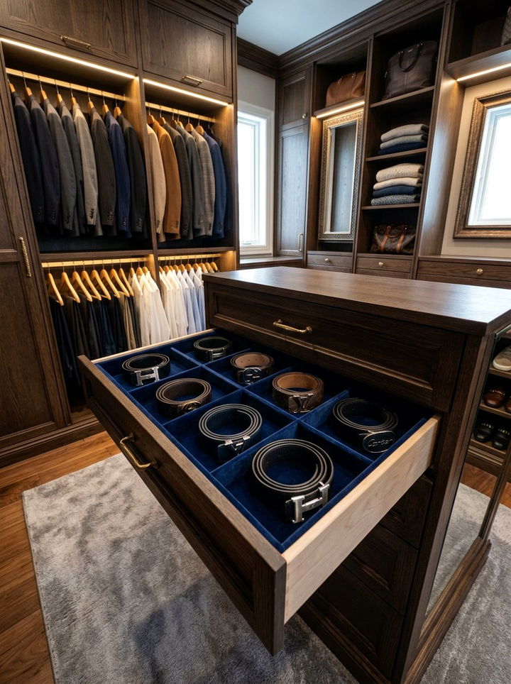 Velvet Belt Tray - 30 bedroom belt organizers