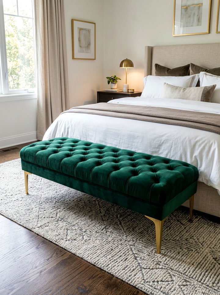 Velvet Bench - 30 bedroom furniture ideas