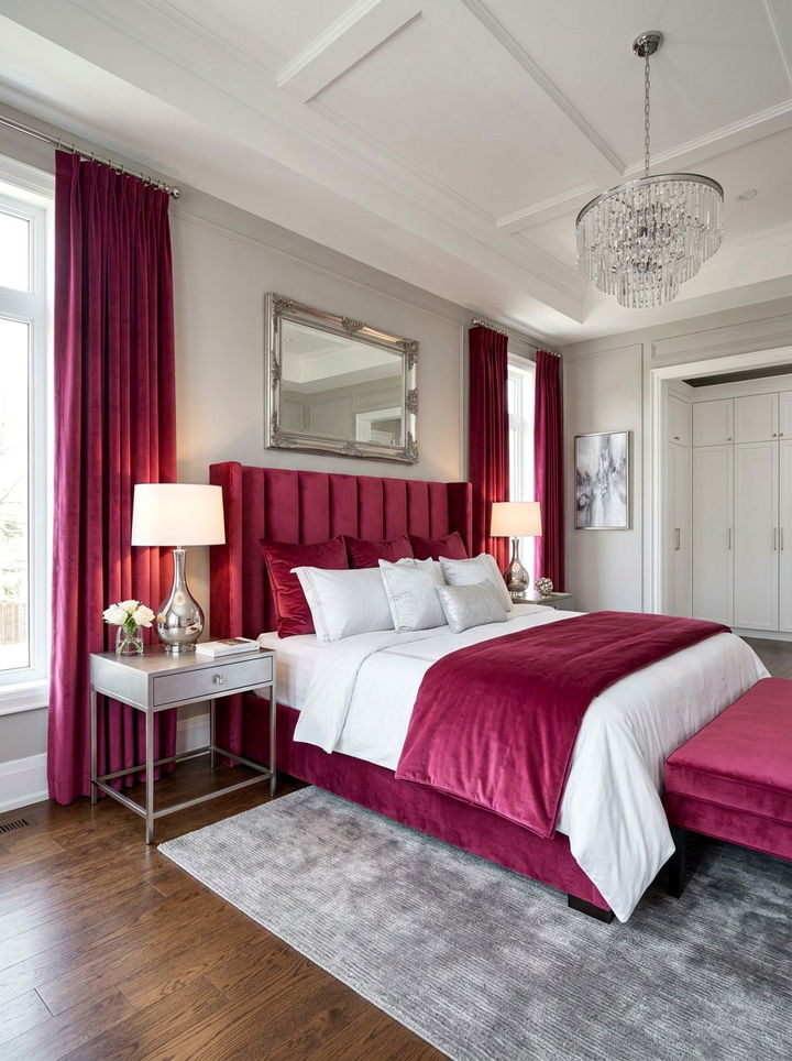 Velvet Berry Master Bedroom - 30 berry bedroom ideas