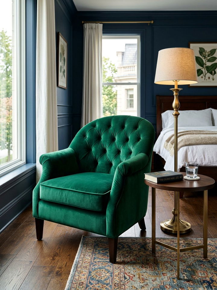 Velvet Club Chair - 30 bedroom lounge chairs