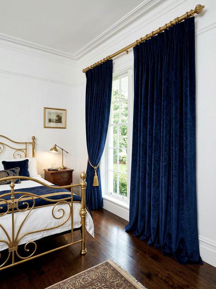 Velvet Curtains - 30 plush bedroom ideas