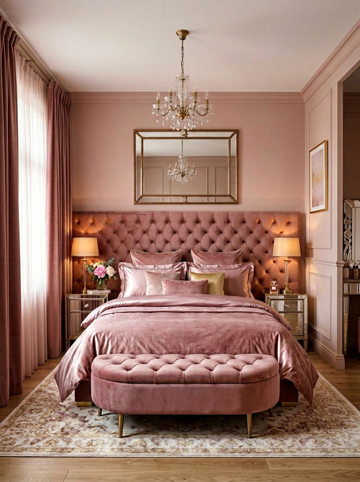 Velvet Dusty Rose Bedroom - 30 dusty rose bedroom ideas