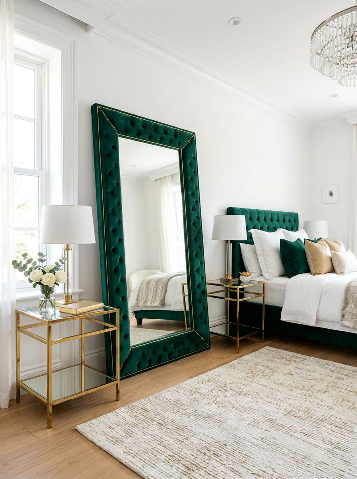 Velvet Framed Full Length Mirror - 30 bedroom full length mirrors