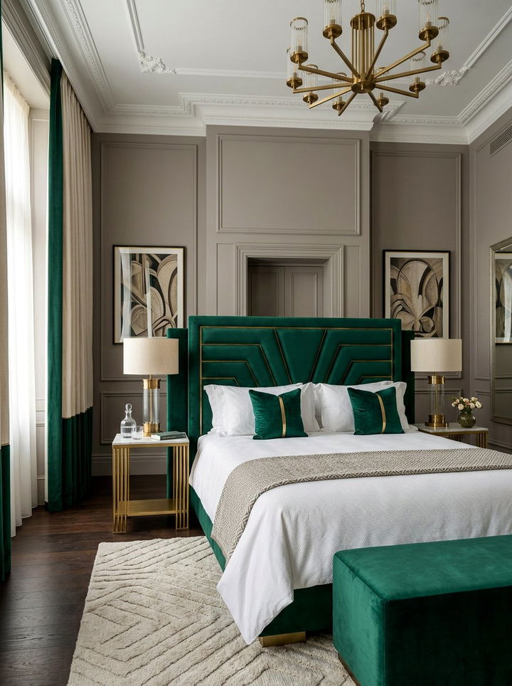 Velvet Headboard - 30 boutique hotel bedroom ideas