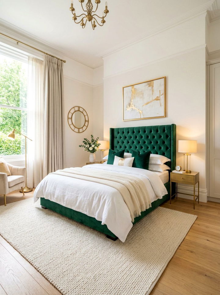 Velvet Headboard Bedroom - 30 modern glam bedroom ideas