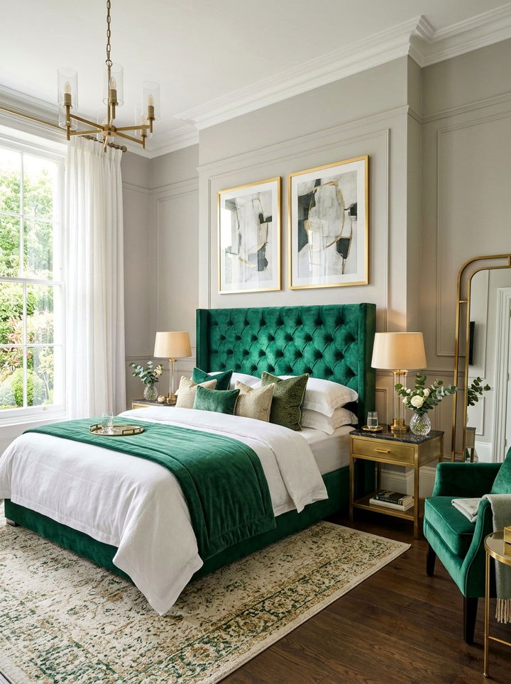 Velvet Headboard Bedroom - 30 textured bedroom ideas