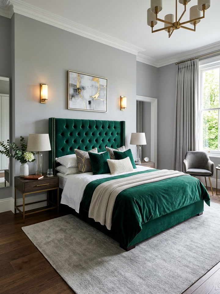 Velvet Headboard - 30 bedroom headboard ideas