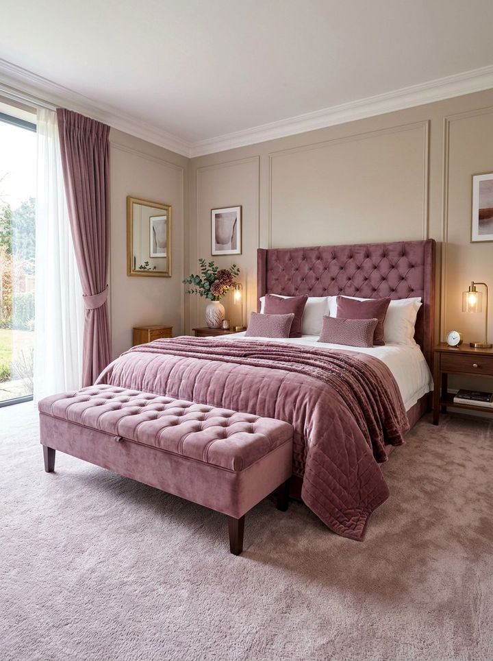 Velvet Mauve Bedroom - 30 mauve bedroom ideas