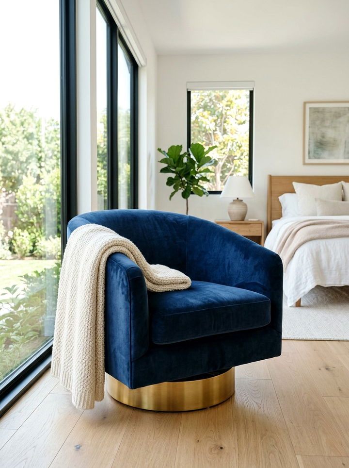 Velvet Swivel Lounge Chair - 30 bedroom lounge chairs