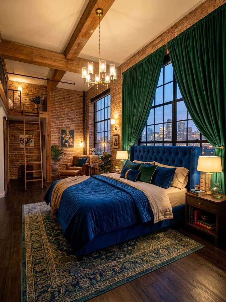Velvet Texture Loft - 30 loft bedroom ideas