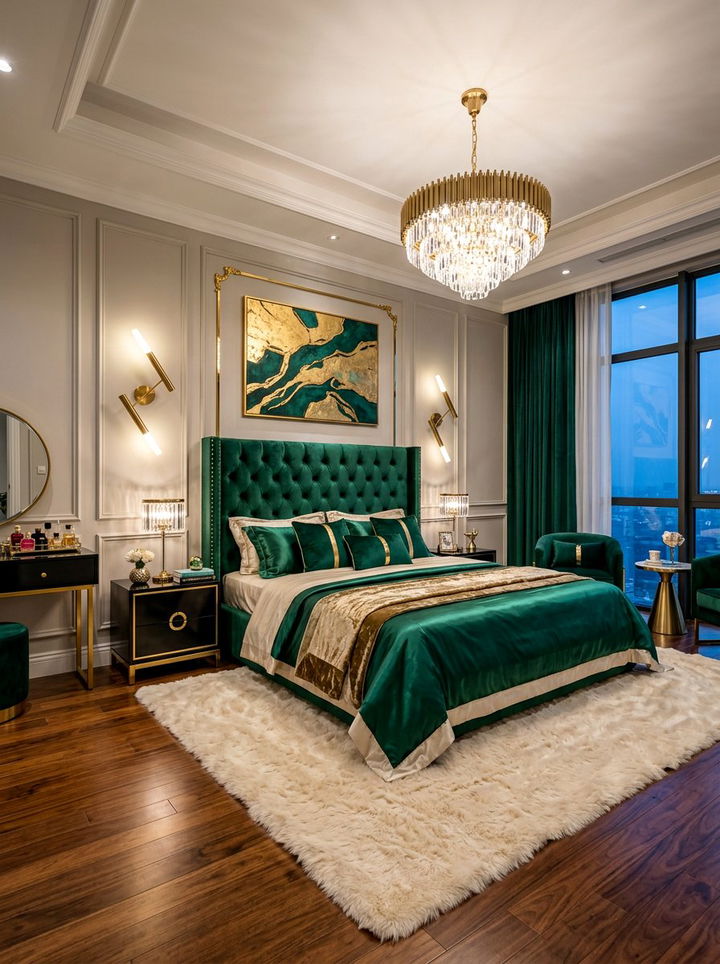 Velvet Tufted Headboard Bedroom - 30 bedroom DIY headboard ideas