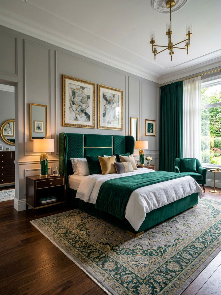 Velvet Upholstered Bed Master Bedroom - 30 couples bedroom ideas