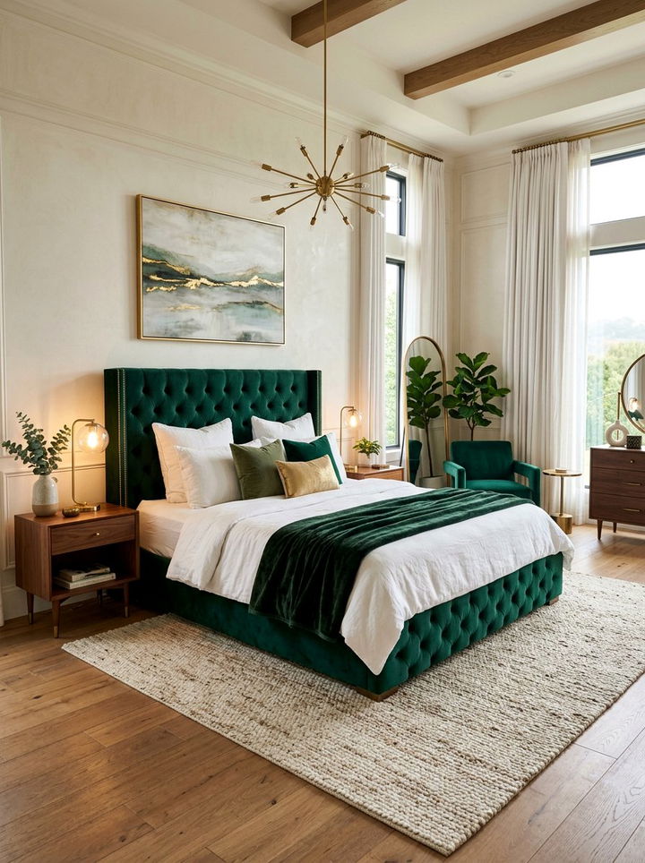 Velvet Upholstered Bed - 30 contemporary bedroom ideas