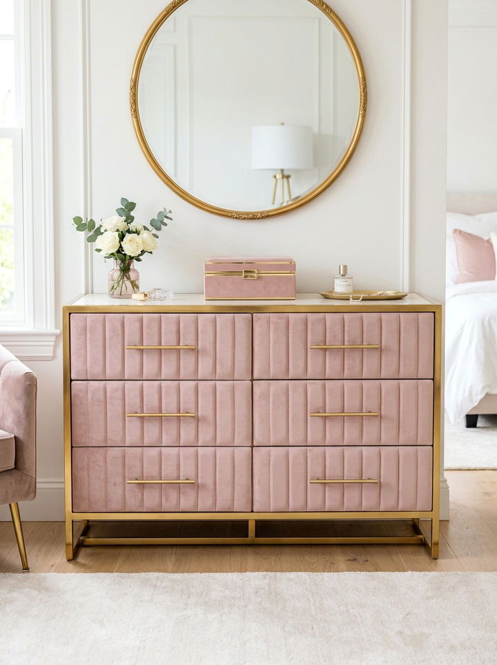 Velvet Upholstered Dresser - 30 bedroom dressers