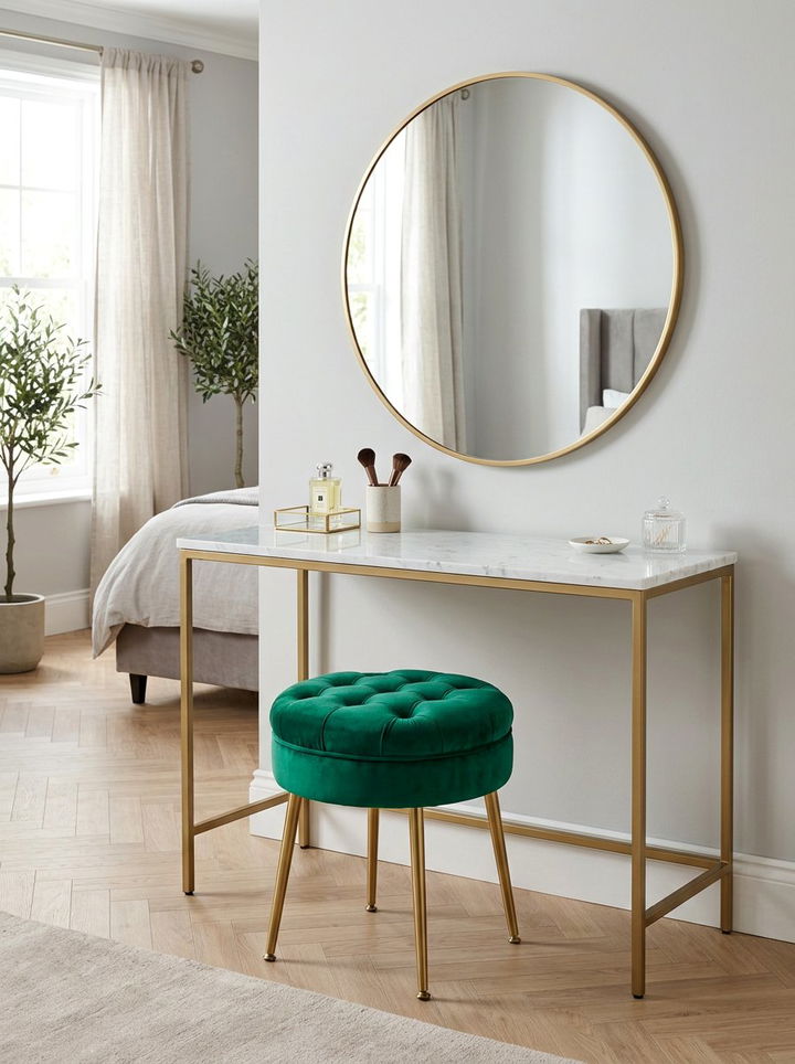 Velvet Vanity Stool - 30 bedroom stools