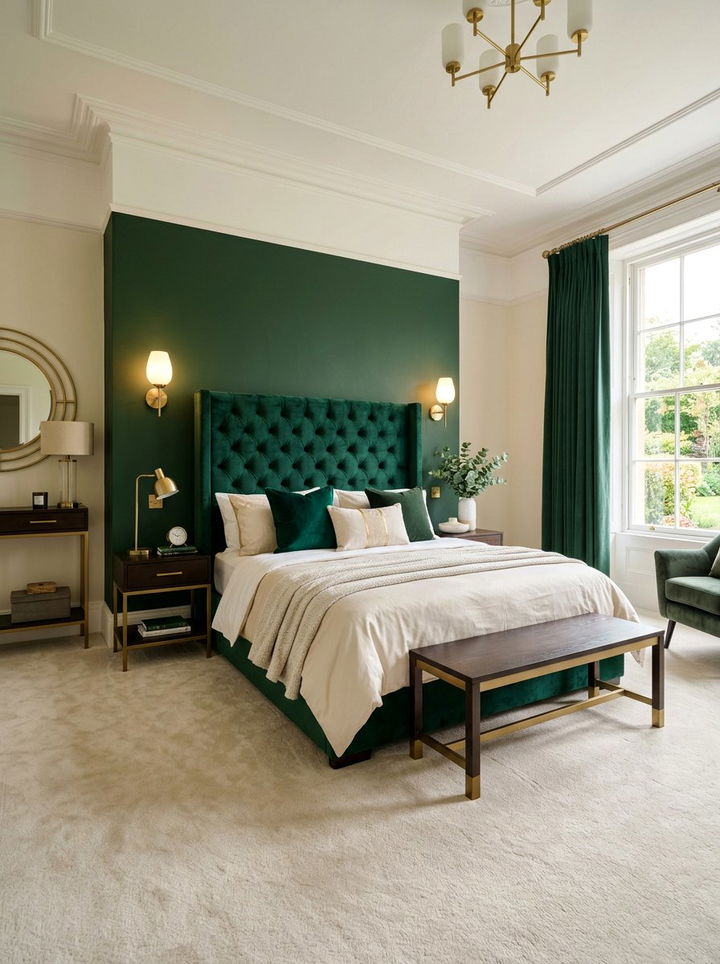 Velvet and Brass Bedroom - 30 mixed material bedroom ideas