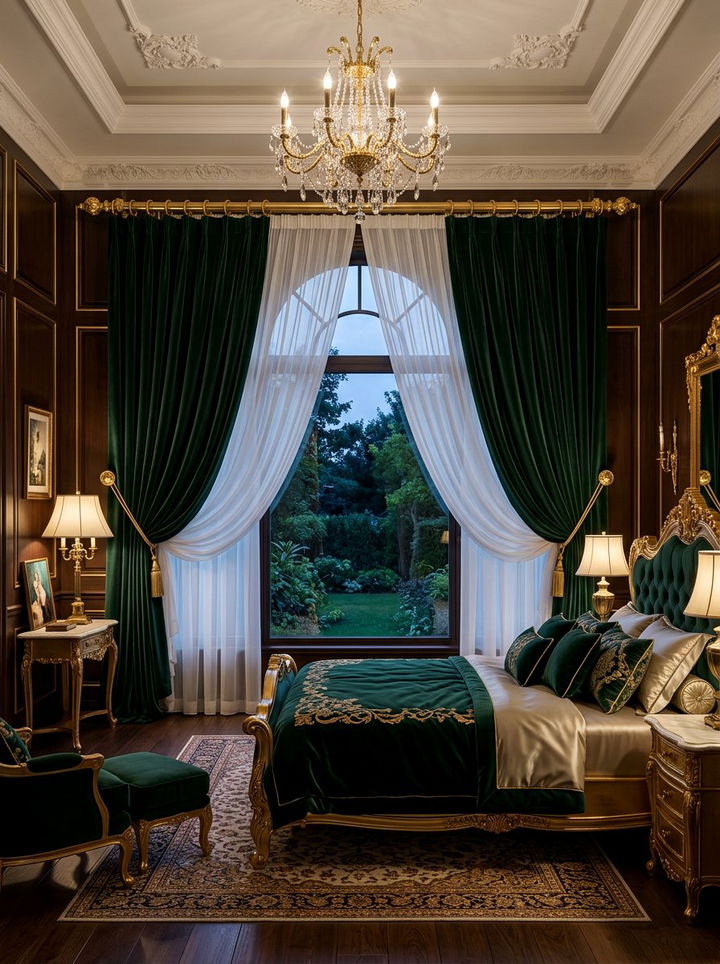 Velvet and sheer curtain combo - 30 bedroom sheer curtains