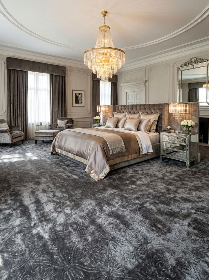 Velvet bedroom carpet - 30 bedroom carpet ideas