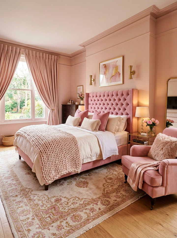 Velvet pink bedroom - 30 bubblegum pink bedroom ideas