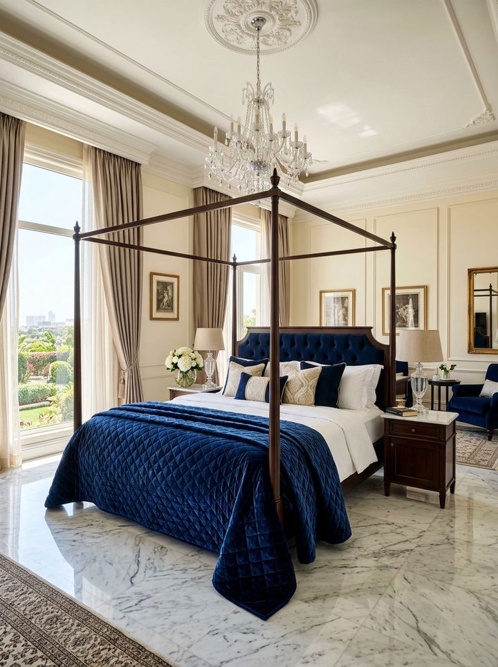 Velvet quilted throw - 30 quilted bedroom ideas