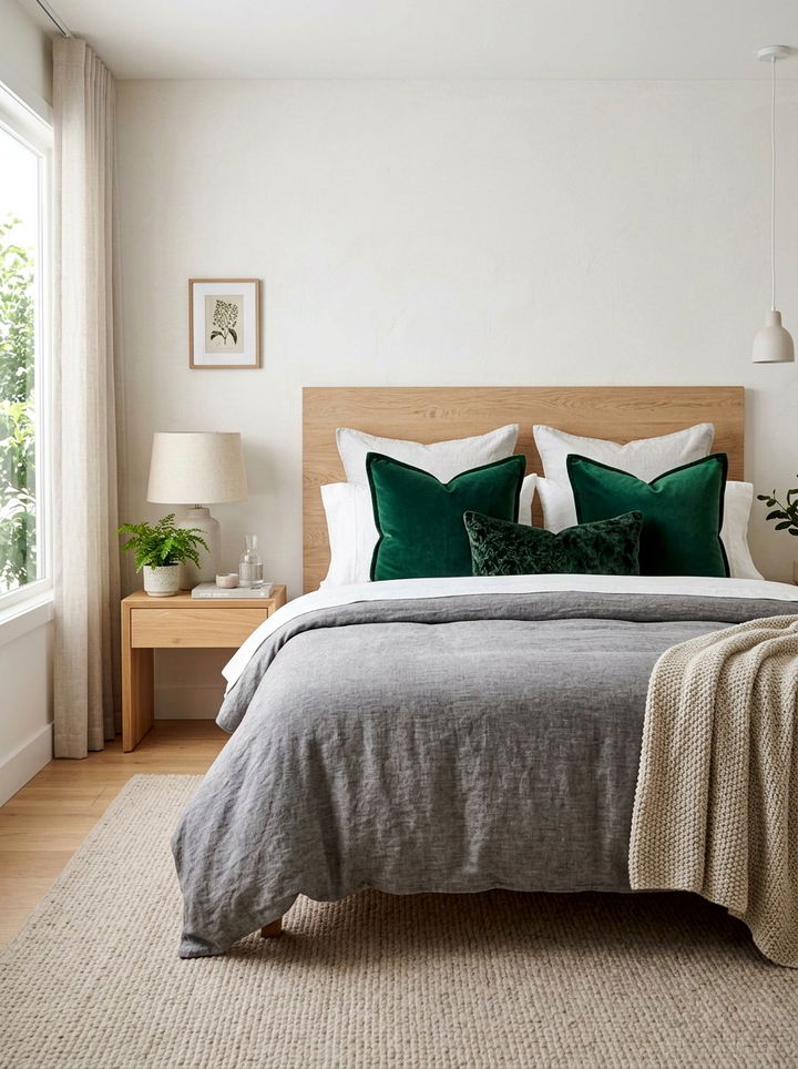 Velvet throw pillow - 30 bedroom update ideas