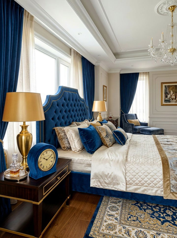 Velvet upholstered table clock - 30 bedroom vintage clocks