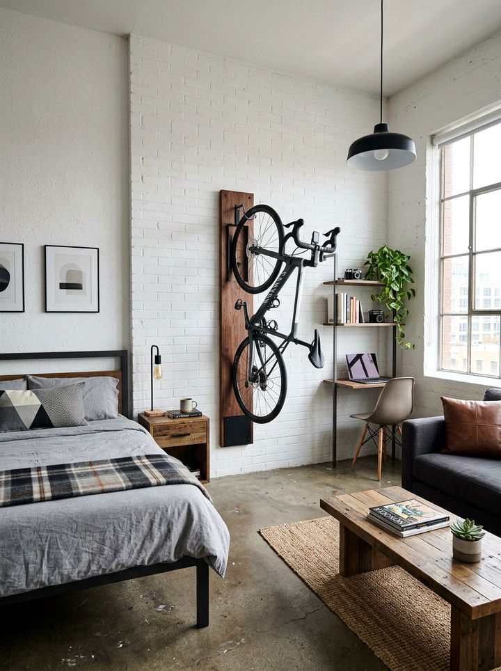 Vertical Bike Rack - 30 bedroom vertical storage ideas