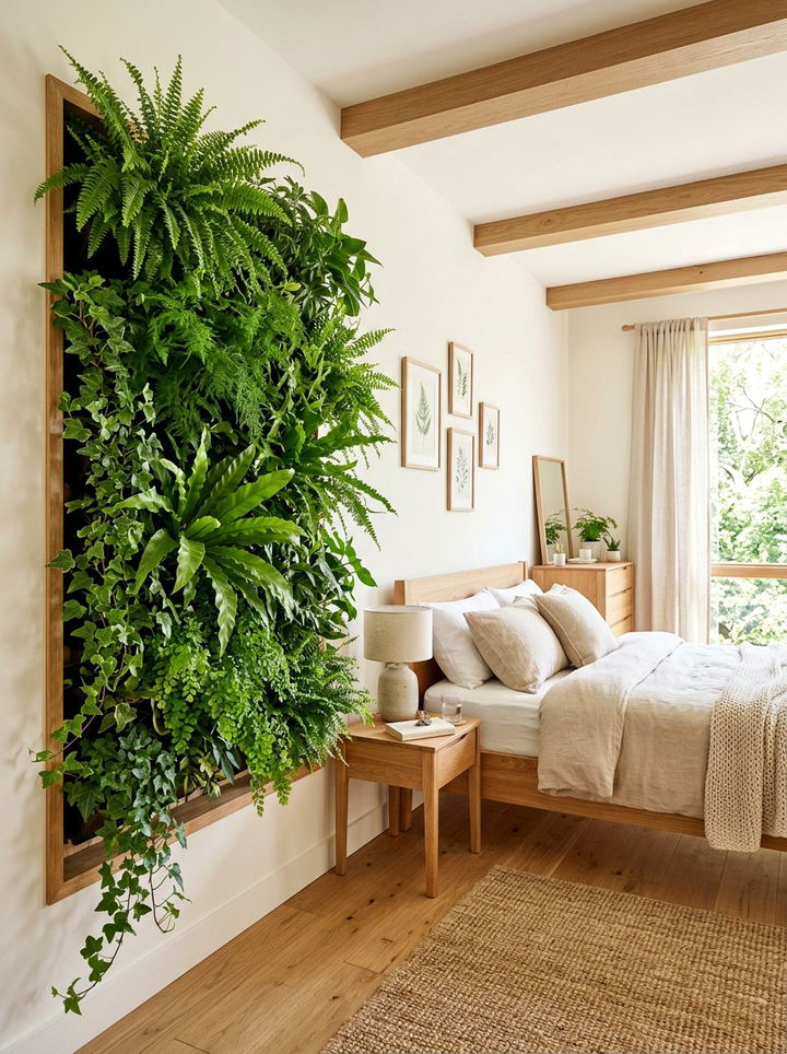 Vertical Greenery Living Wall - 30 bedroom focal point ideas
