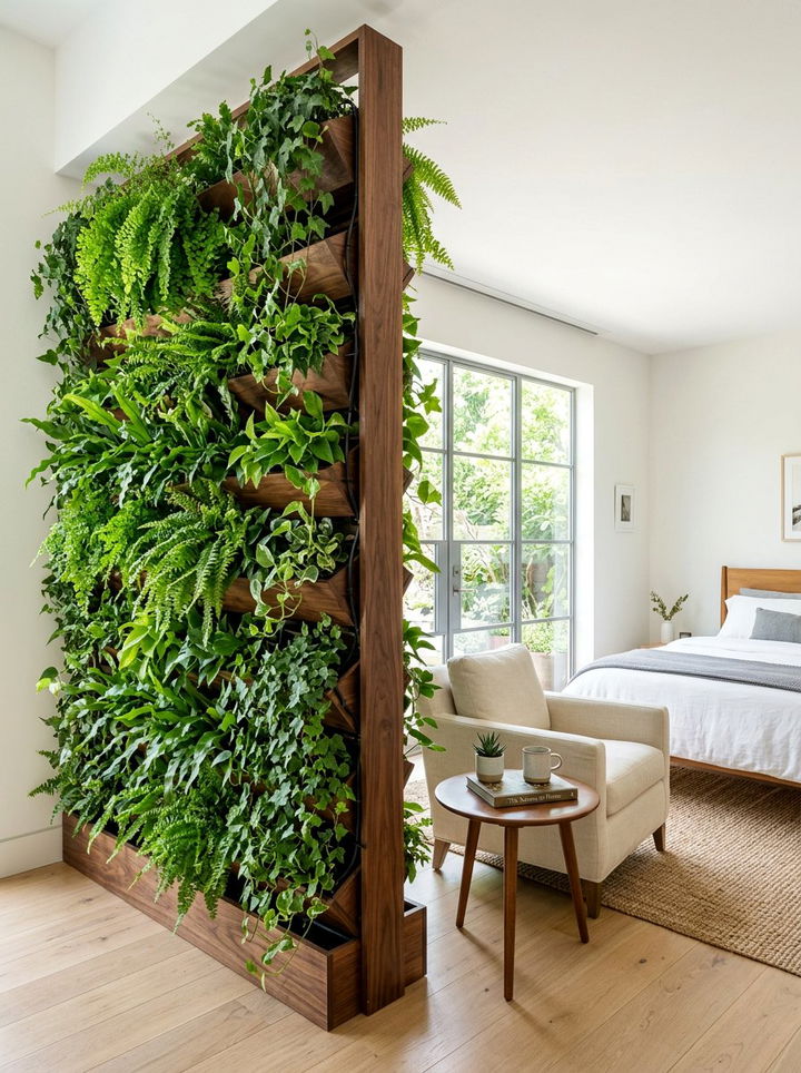 Vertical Indoor Garden - 30 bedroom partition ideas