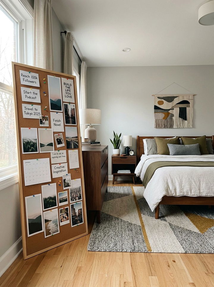 Vertical Leaner Cork Board - 30 bedroom cork boards